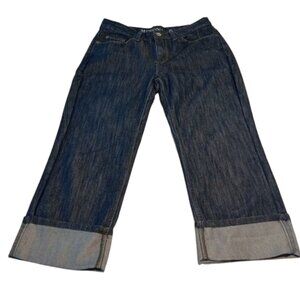 Merona Crop Jeans Women's 10 Dark Wash Cuffed Denim Pants